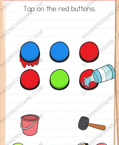 Tap on the red buttons. Brain Test 4 Level 143