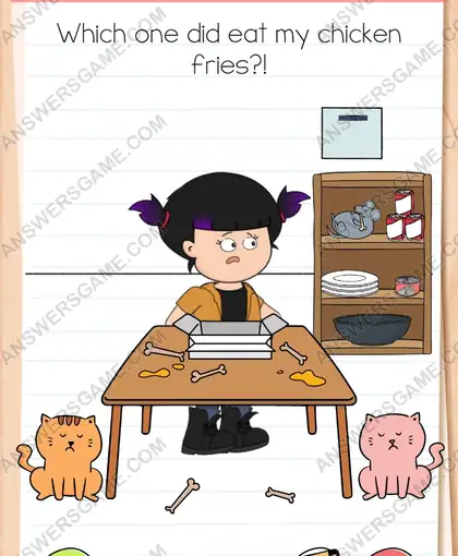 Which one did eat my chicken fries. Brain Test 4 Level 158