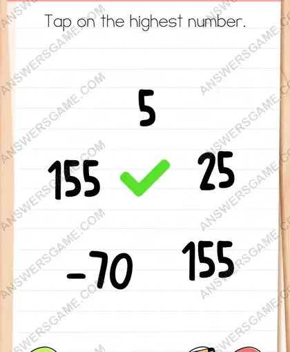Tap on the highest number. Brain Test 4 Level 168