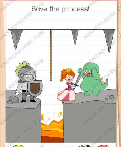 Save the princess. Brain Test 4 Level 18
