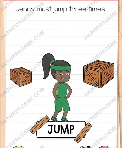 Jenny must jump three times. Brain Test 4 Level 190