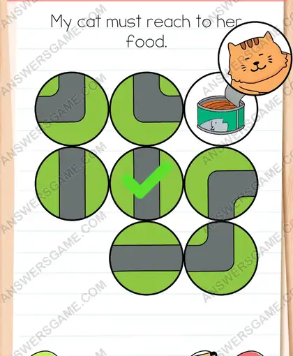 My cat must reach to her food. Brain Test 4 Level 191