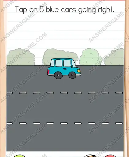 Tap on blue cars going right. Brain Test 4 Level 199