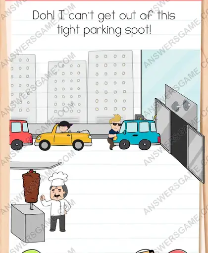 Doh! I can't get out of this tight parking spot. Brain Test 4 Level 204