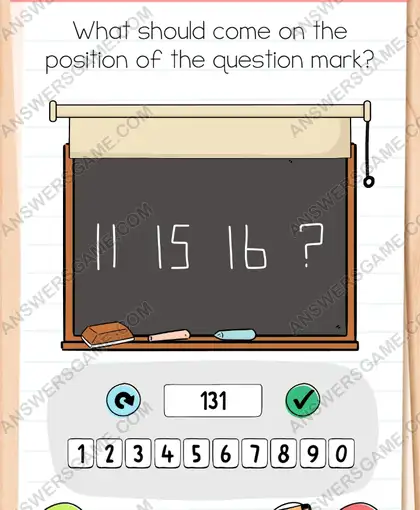 What should come on the position of the question mark. Brain Test 4 Level 209
