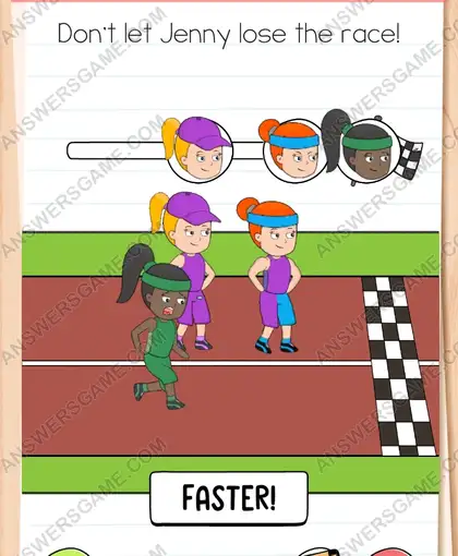 Don't let Jenny lose the race. Brain Test 4 Level 215