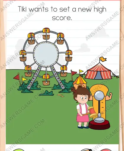 Tiki wants to set a new high score. Brain Test 4 Level 232