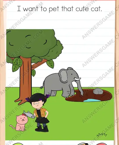 I want to pet that cute cat. Brain Test 4 Level 239