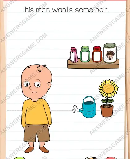 This man wants some hair. Brain Test 4 Level 24