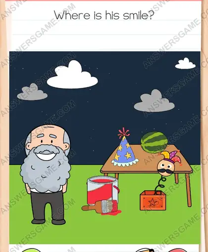 Where is his smile. Brain Test 4 Level 241
