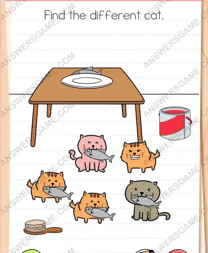 Find the different cat. Brain Test 4 Level 243