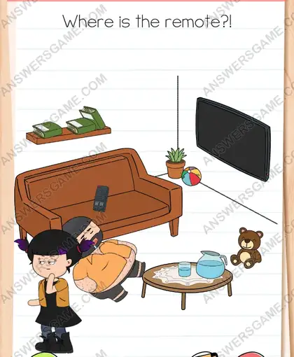 Where is the remote. Brain Test 4 Level 248