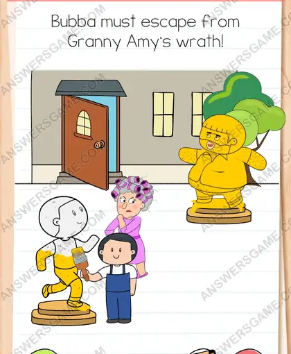 Bubba must escape from Granny Amy's wrath. Brain Test 4 Level 253