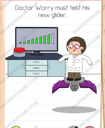 Doctor Worry must test his new glider. Brain Test 4 Level 254