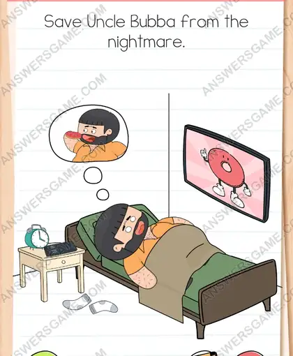 Save Uncle Bubba from the nightmare. Brain Test 4 Level 261