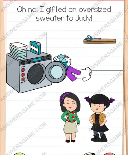 Oh no! I gifted an oversized sweater to Judy. Brain Test 4 Level 291