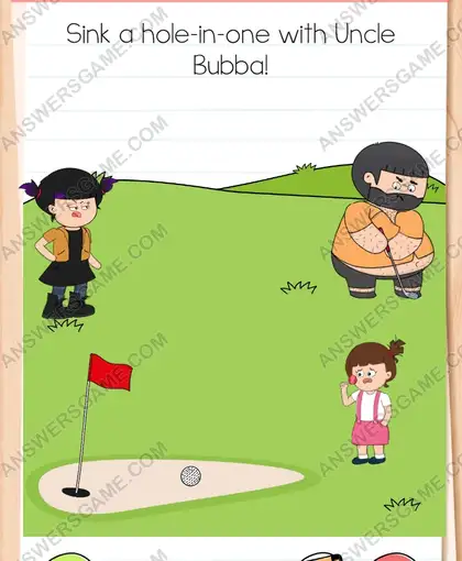 Sink a hole-in-one with Uncle Bubba. Brain Test 4 Level 303