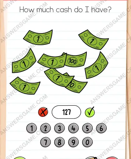 How much cash do I have. Brain Test 4 Level 326