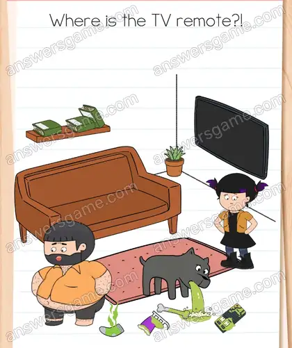 Where is the TV remote. Brain Test 4 Level 348