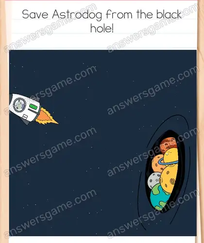 Save Astrodog from the black hole. Brain Test 4 Level 349