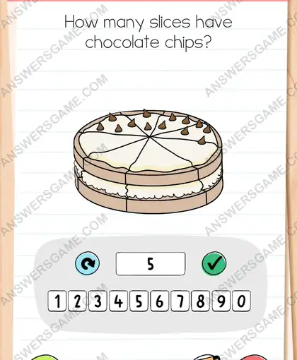 How many slices have chocolate chips. Brain Test 4 Level 39