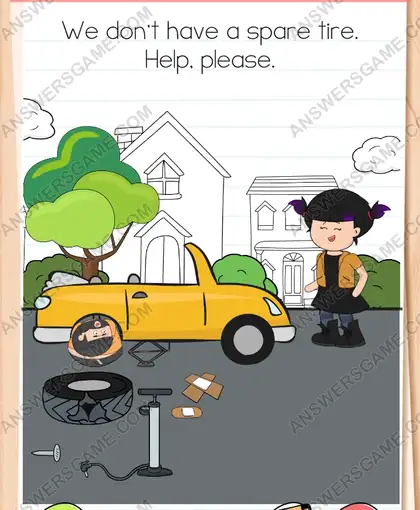 We don't have a spare tire. Help, please. Brain Test 4 Level 42