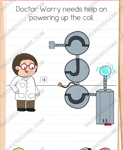 Doctor Worry needs help on powering up the coil. Brain Test 4 Level 44