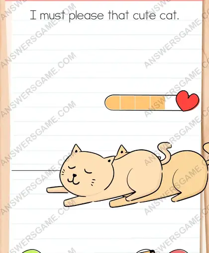 I must please that cute cat. Brain Test 4 Level 45