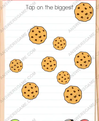 Tap on the biggest. Brain Test 4 Level 5