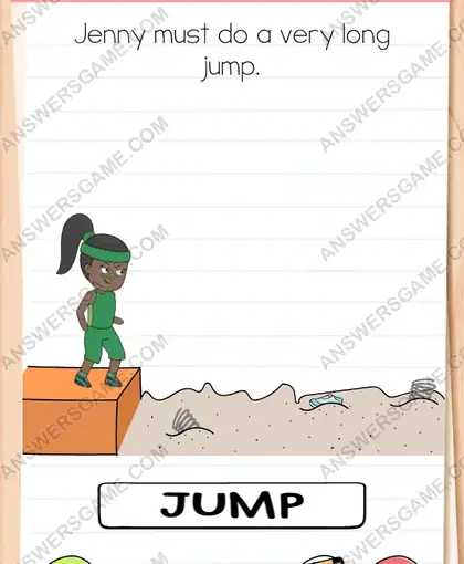 Jenny must do a very long jump. Brain Test 4 Level 64
