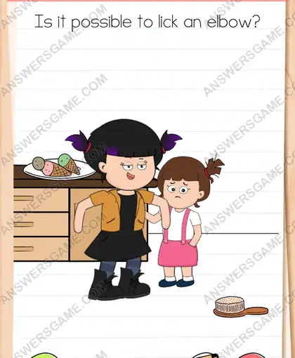 Is it possible to lick an elbow. Brain Test 4 Level 7