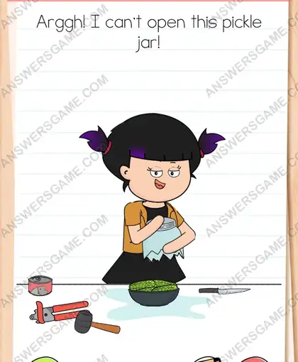 Arggh! I can't open this pickle jar. Brain Test 4 Level 78