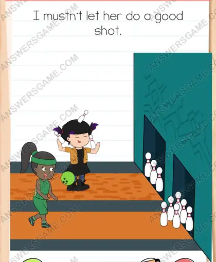 I mustn't let her do a good shot. Brain Test 4 Level 86