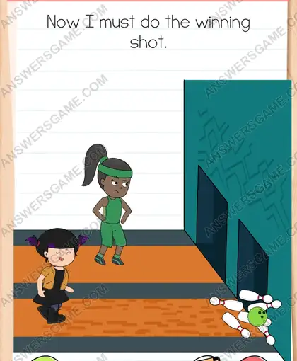 Now I must do the winning shot. Brain Test 4 Level 87