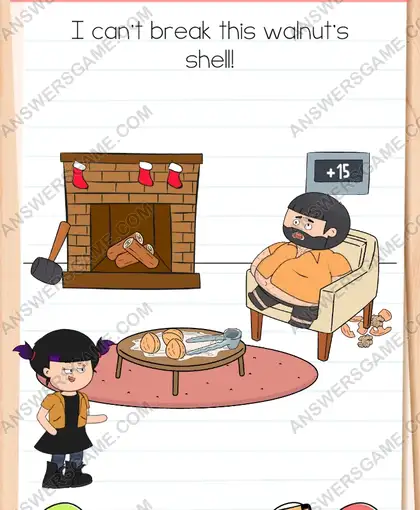 I can't break this walnut's shell. Brain Test 4 Level 91