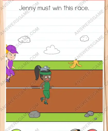 Jenny must win this race. Brain Test 4 Level 98