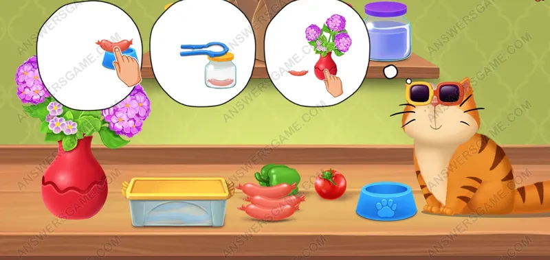 ¡Recoge todas las salchichas!. Pet's Riddles Nivel 12