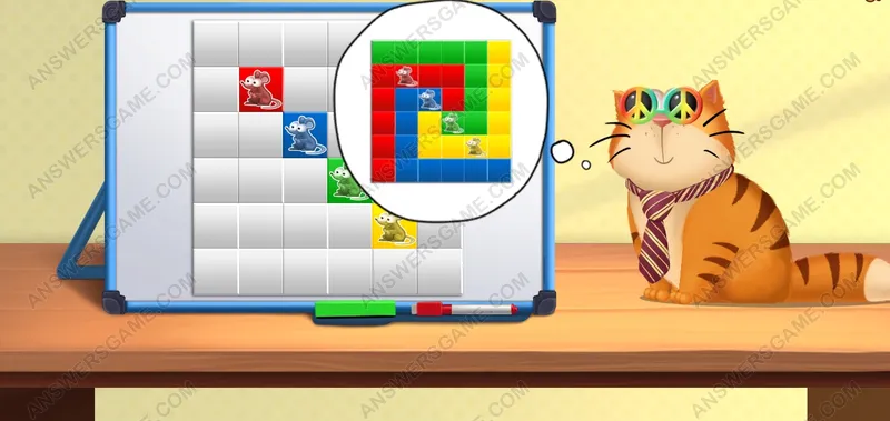 Make equal area between mice. Pet's Riddles Level 93