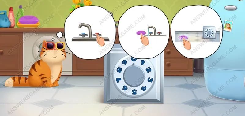 Help Muffin remove the safe from the kitchen. Pet's Riddles Level 55