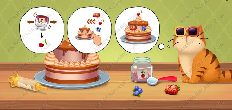 Make a lovely cake for Muffin. Pet's Riddles Level 44