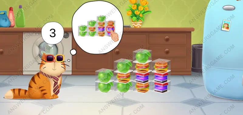 Collect all the items in 3 moves. Pet's Riddles Level 79