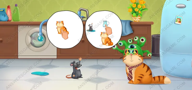 Wet the mouse. Pet's Riddles Level 122