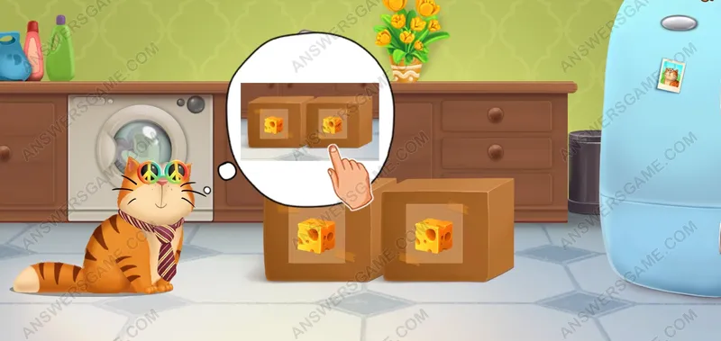 Which box contains milk. Pet's Riddles Level 87