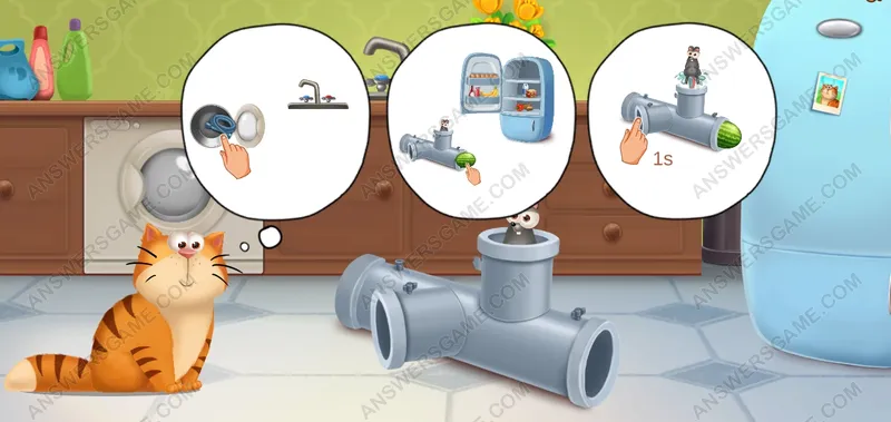 Ayuda a Muffin a coger el ratón. Pet's Riddles Nivel 46