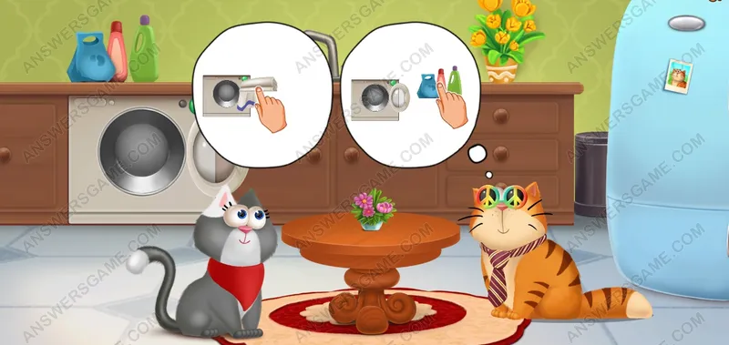 Pon un mantel rosa. Pet's Riddles Nivel 86