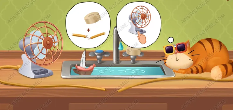 Help Muffin get the sausage. Pet's Riddles Level 4