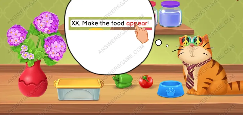 ¡Haz que aparezca la comida!. Pet's Riddles Nivel 104