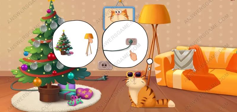 Light up the Christmas tree. Pet's Riddles Level 29