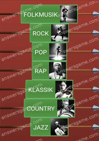 Lösungen für Word Logic Schloss 1 Musikgenren