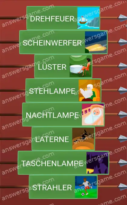 Lösungen für Word Logic Schloss 1 Lichtquelle